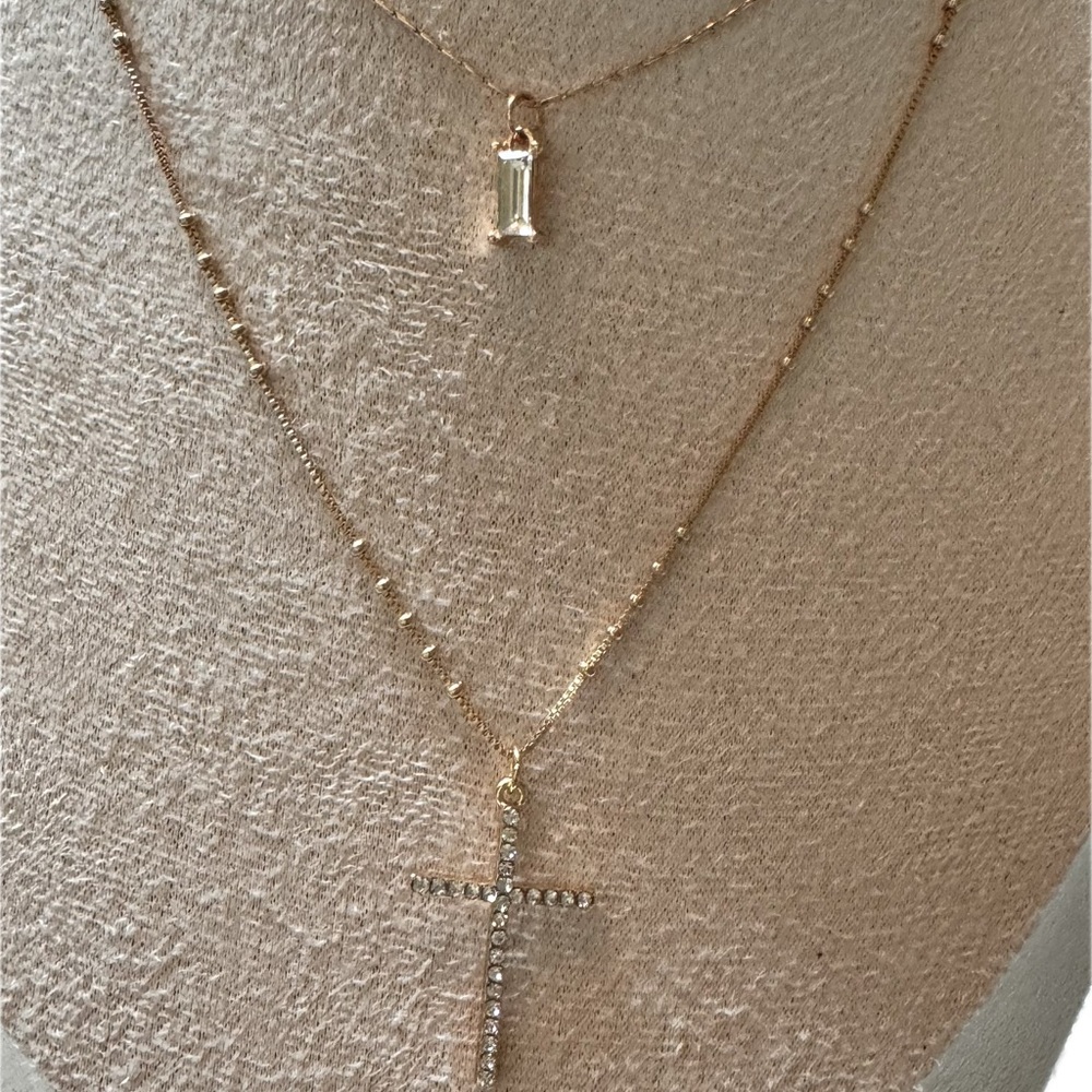 Aldo- Gold Plated Chain Cross Pendant